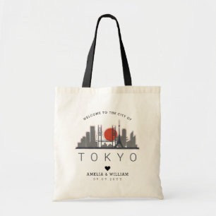 Tote Bag Mariage de Tokyo Skyline stylisée