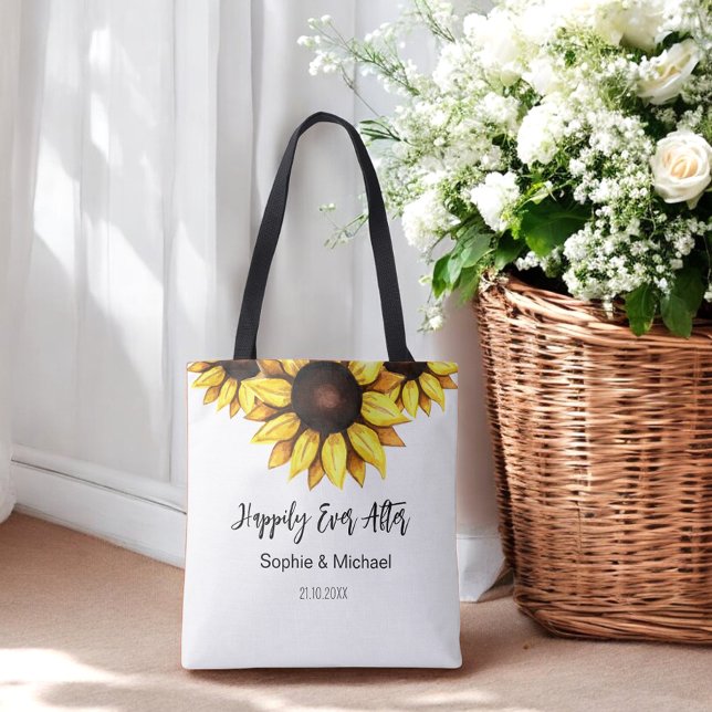 Tote Bag Mariage de tournesol heureux après (Créateur téléchargé)