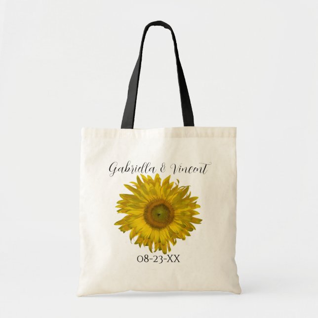 Tote Bag Mariage de tournesol jaune (Devant)