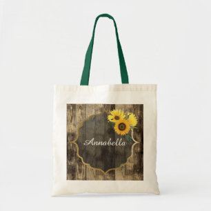 Tote Bag Mariage de tournesol rustique ajouter nom