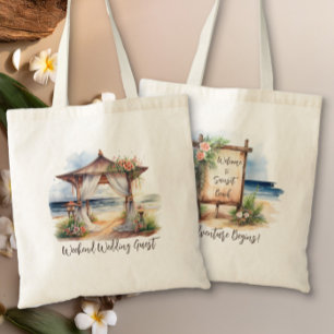 Tote Bag Mariage de week-end à la plage Bienvenue personnal