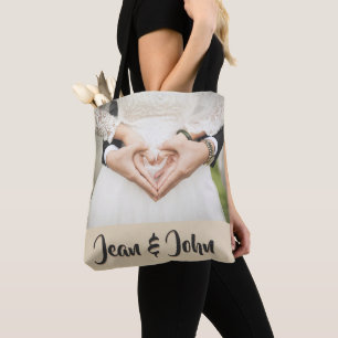Tote Bag Mariage Des Mains De Coeur De Mariée Et De Pièce