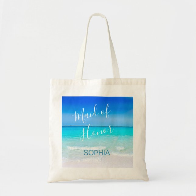Tote Bag Mariage d'été de destination de Bridesmaid Beach (Devant)