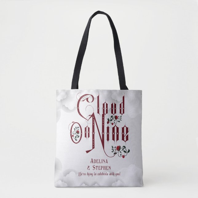 Tote Bag Mariage d'Halloween sur Cloud Nine Roses gothiques (Devant)