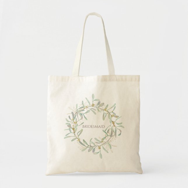 Tote Bag Mariage d'hiver de Mistletoe givré (Devant)
