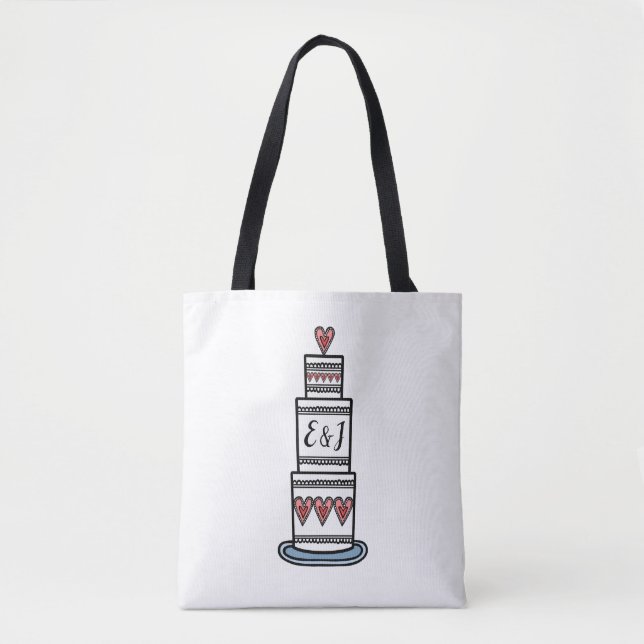 Tote Bag Mariage d'illustration de gâteau Mariage personnal (Devant)