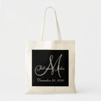 Mariage élégant gris noir de monogramme