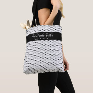 Tote Bag Mariage fête de la mariée Personnalisée Blanc et N