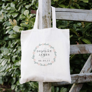 Tote Bag Mariage floral botanique de Blush et Sage