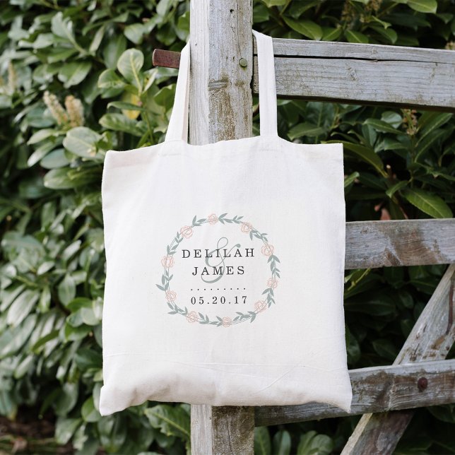 Tote Bag Mariage floral botanique de Blush et Sage (Créateur téléchargé)
