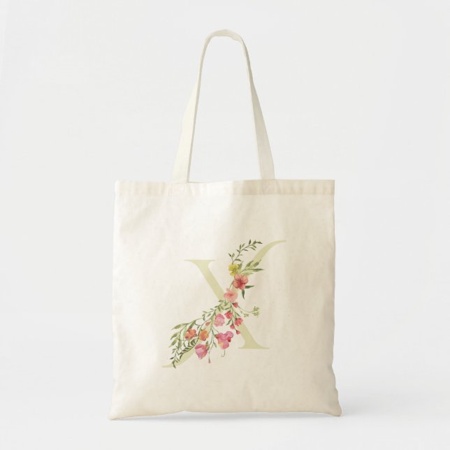 Tote Bag mariage floral printemps X monogramme Shower de la (Devant)