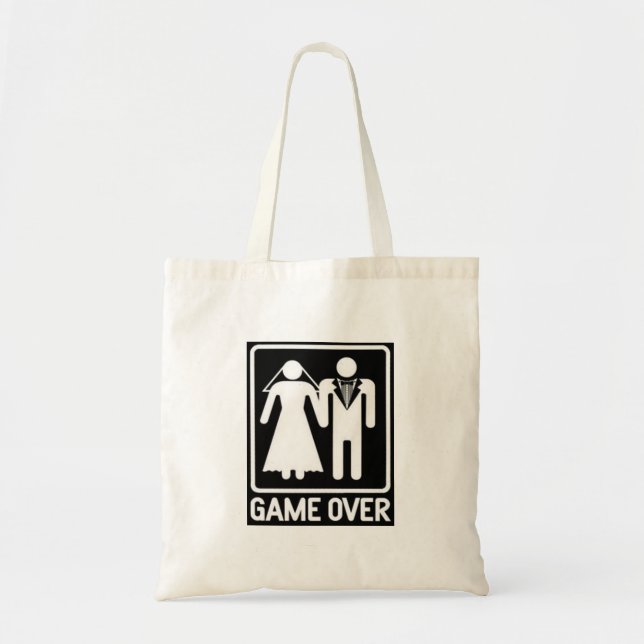 TOTE BAG MARIAGE "GAME OVER" FOURRE-TOUT (Devant)