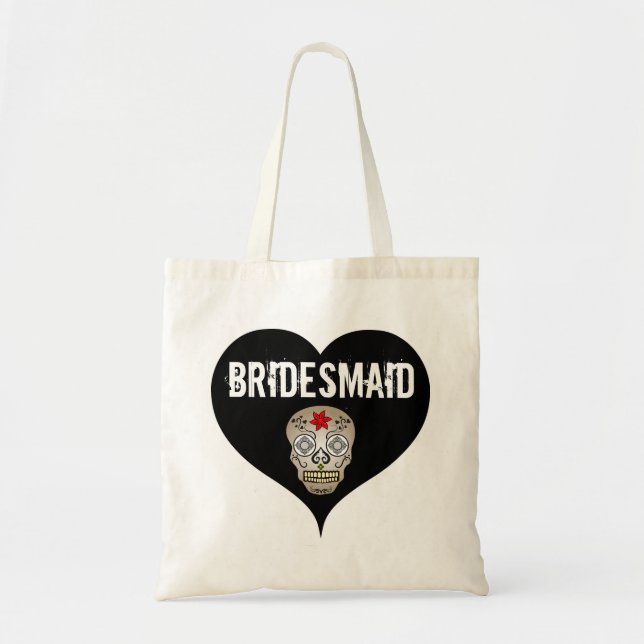 Tote Bag Mariage gothique noir et blanc avec femme de chamb (Devant)