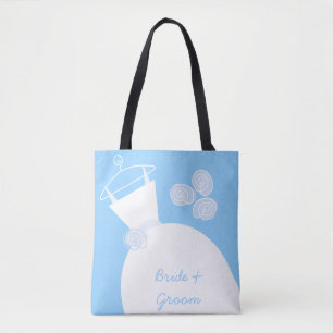 Tote Bag Mariage Gown Blue Bride Groom partout