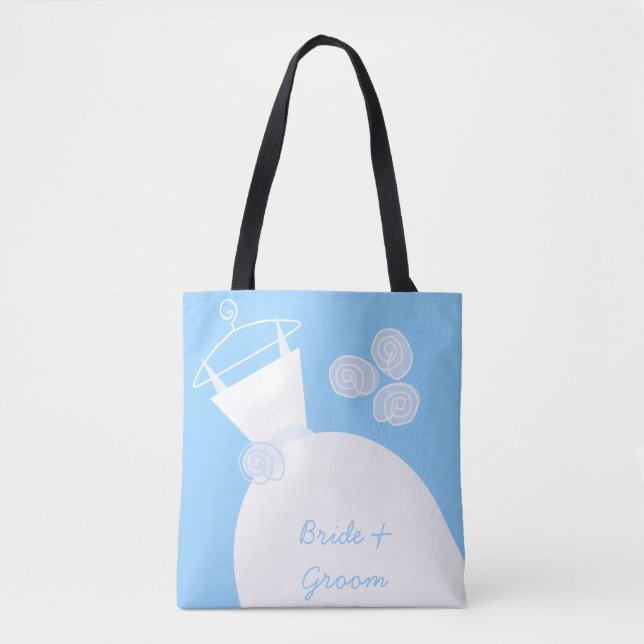 Tote Bag Mariage Gown Blue Bride Groom partout (Devant)
