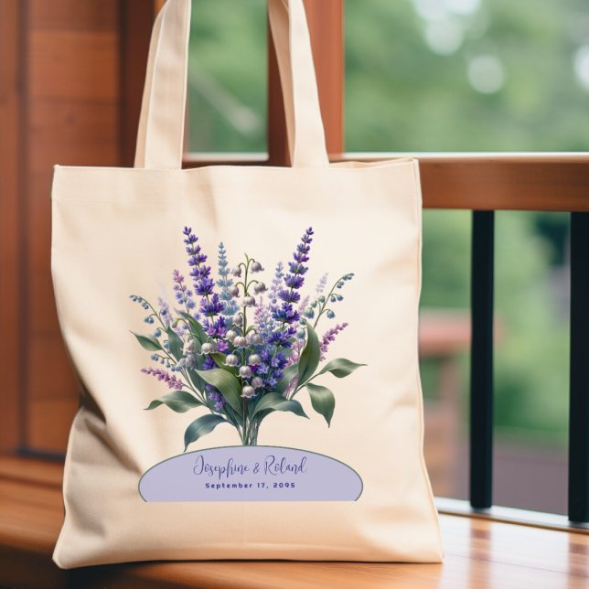 Tote Bag Mariage Lavande Muguet de Mai (Créateur téléchargé)
