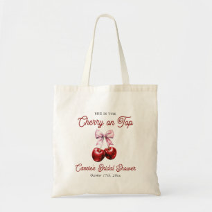 Tote Bag Mariage Moderne Cerise Sur Le Rose Ruban Rose Baby