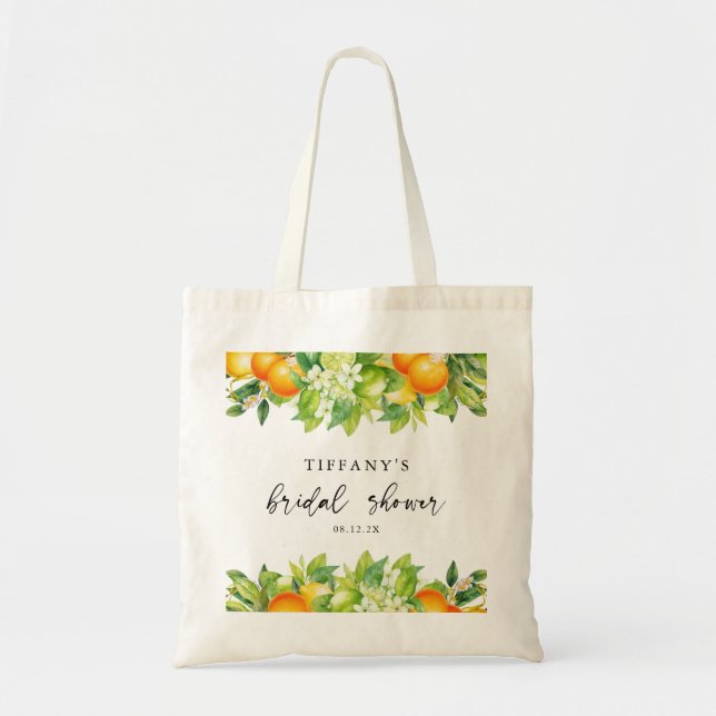 Tote Bag Mariage Moderne Citron Orange d'Été Citrus (Devant)