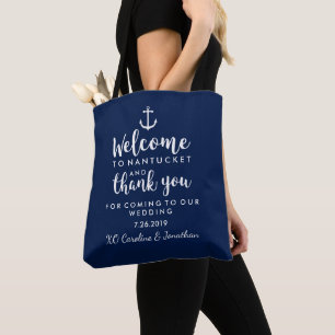Tote Bag Mariage nautique Bienvenue Merci Hôtel Personnalis