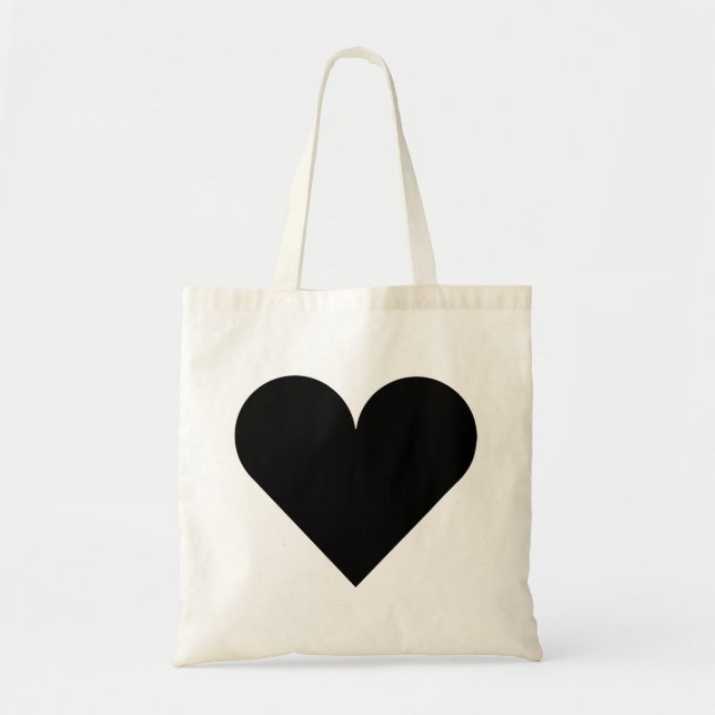 Tote Bag Mariage noir de coeur (Devant)