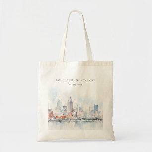Tote Bag Mariage Paysage Aquarelle Détroit Michigan