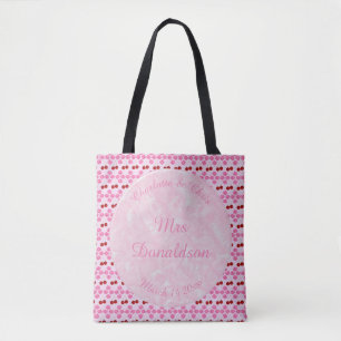Tote Bag Mariage rose Printemps Cerisiers en fleurs et ceri