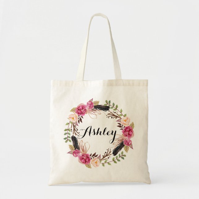 Tote Bag Mariage rustique Bridesmaid Cadeau Boho Soirée de  (Devant)