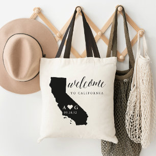 Tote Bag Mariage Silhouette d'Etat Bienvenue Fourre-tout