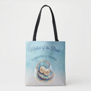 Tote Bag Mariage sur la Plage Perles Coquillage Élégant Thè