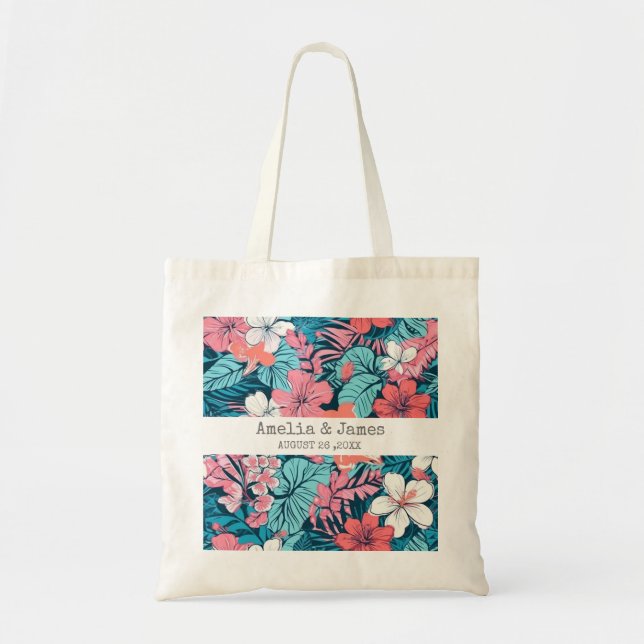 Tote Bag Mariage tropical à Luau Hawaiian Faveurs (Devant)