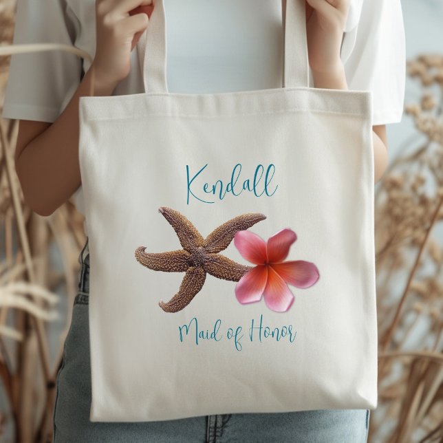 Tote Bag Mariage tropical Maid of Honor Bridal Party Don (Créateur téléchargé)