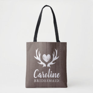 Tote Bag Mariage vintage femme de ménage bois brun bois ce
