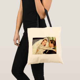 Tote Bag Mariage vintage Nouveaux mariés, Mariée heureuse e