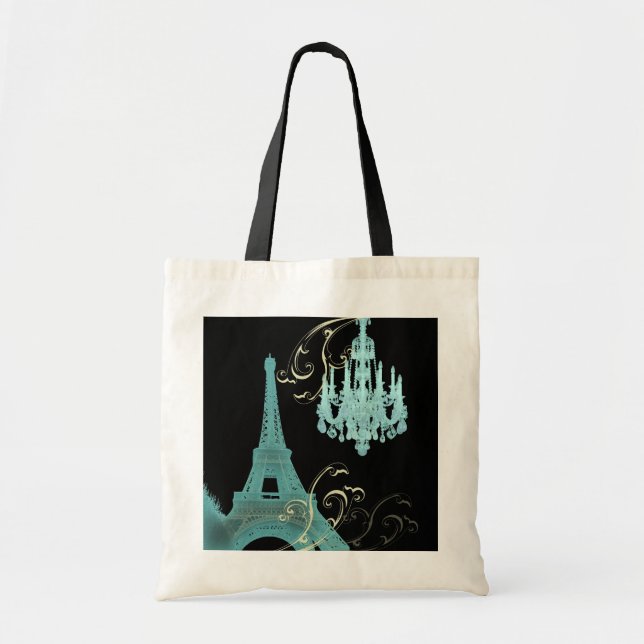 Tote Bag Mariage vintage Paris Tour Eiffel (Devant)