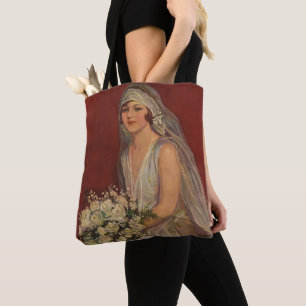 Tote Bag Mariage vintage, Portrait de mariée victorienne