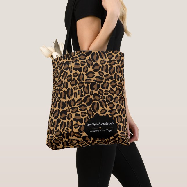 Tote Bag Mariée Bachelorette Boujee Tendance Imprimé Léopar (De près)