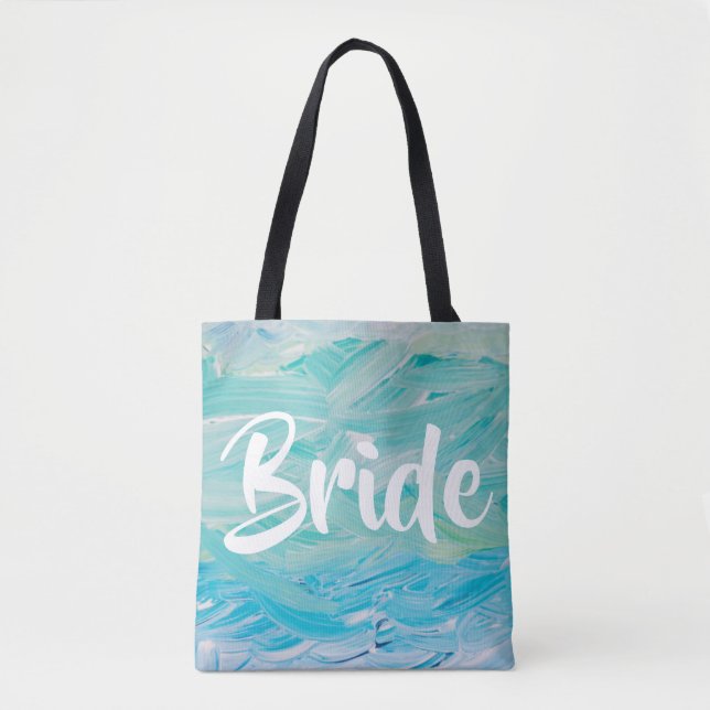 Tote Bag Mariée bleue branchée (Devant)