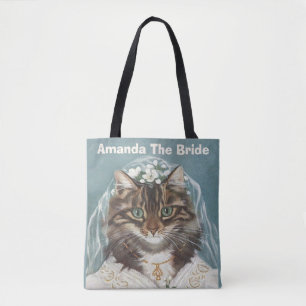Tote Bag Mariée de chat mignonne personnalisée