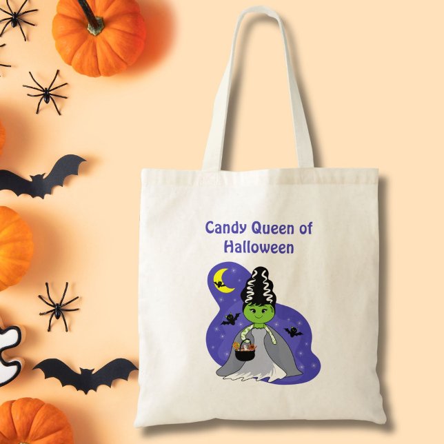 Tote Bag Mariée de Frankenstein Kawaii Halloween avec des b (Créateur téléchargé)