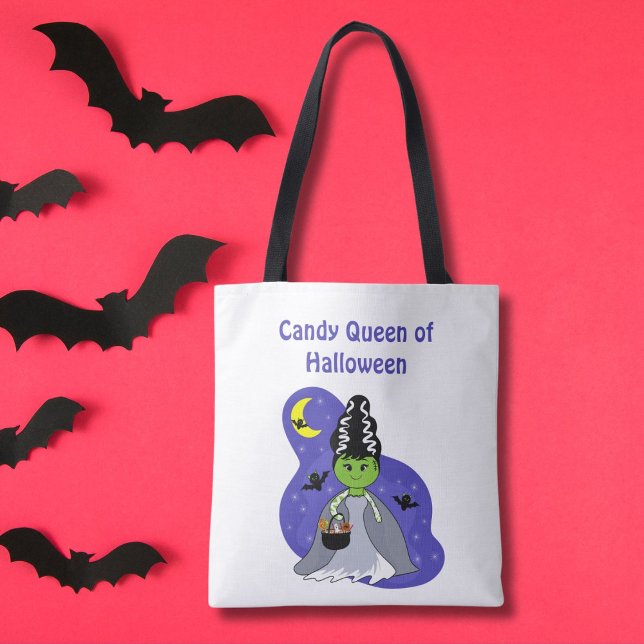 Tote Bag Mariée de Frankenstein Kawaii Halloween avec des b (Créateur téléchargé)