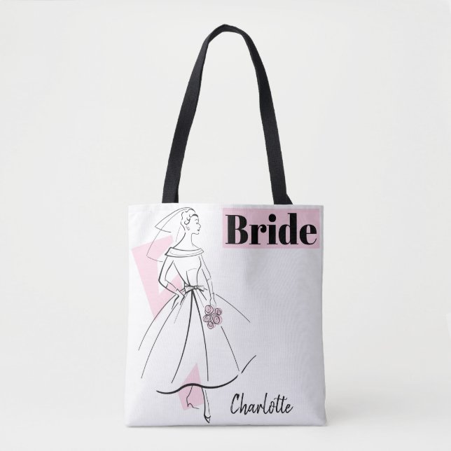 Tote Bag Mariée de mode rose fourre-tout (Devant)
