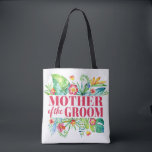 Tote Bag Mariée de Tropical Destination Wedding<br><div class="desc">Le design présente un design floral aquarelle moderne avec des feuilles et des fleurs tropicales.</div>