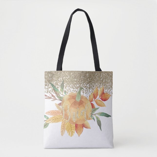 Tote Bag Mariée Élégante Chic, Citrouille (Devant)