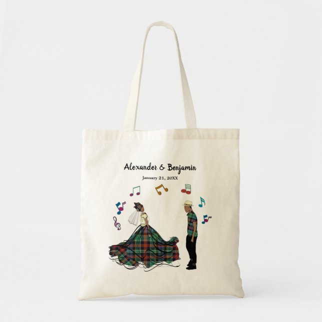 Tote Bag Mariée Et Groom Elégante Danse De Mariage Personna (Devant)