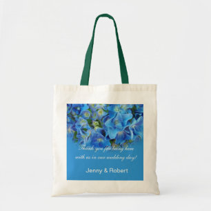 Tote Bag Mariée et marié bleu fleur mariage merci