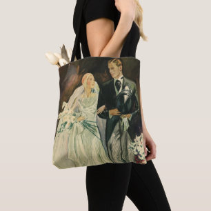 Tote Bag Mariée et mariée Mariage Art déco vintage mariée e