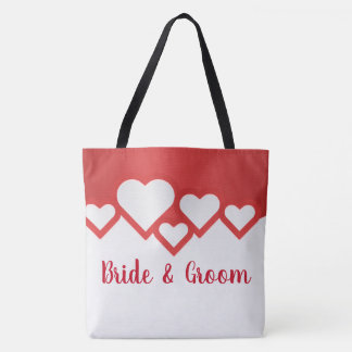 Tote Bag Mariée Et Salle Des Coeurs Rouges