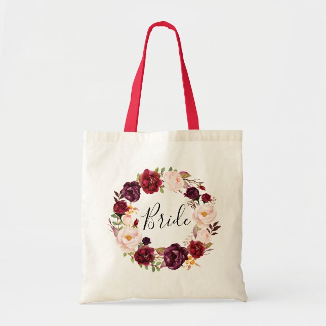 Tote Bag mariée florale de Bourgogne (Devant)