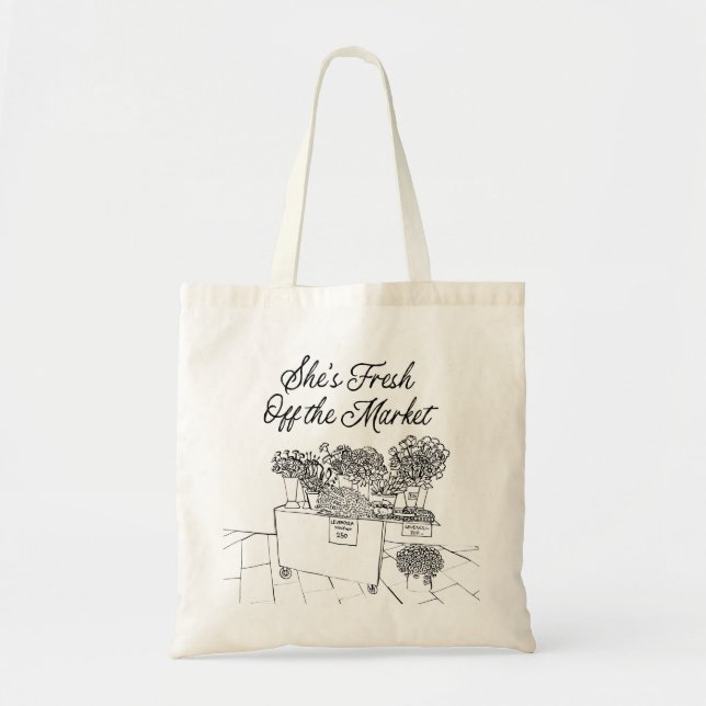 Tote Bag Mariée Fraîche du Marché, Marché des Producteurs (Devant)