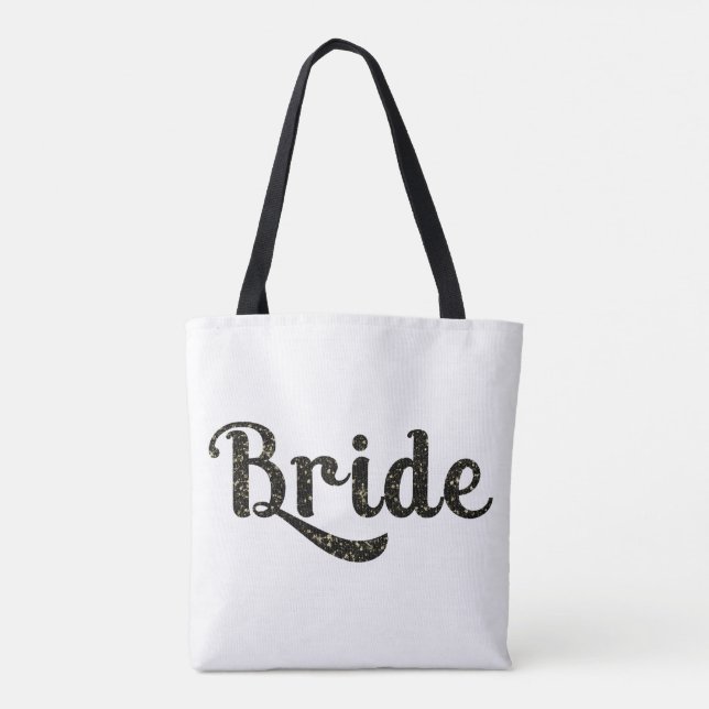 Tote Bag Mariée Or Noir Graphisme Rétro Mode (Dos)